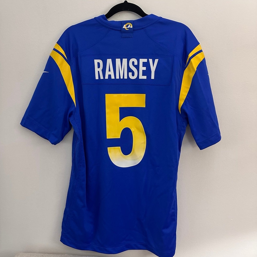 Jalen Ramsey Rams Mens Large Blue Limited Nike Jersey short sleeve size medium